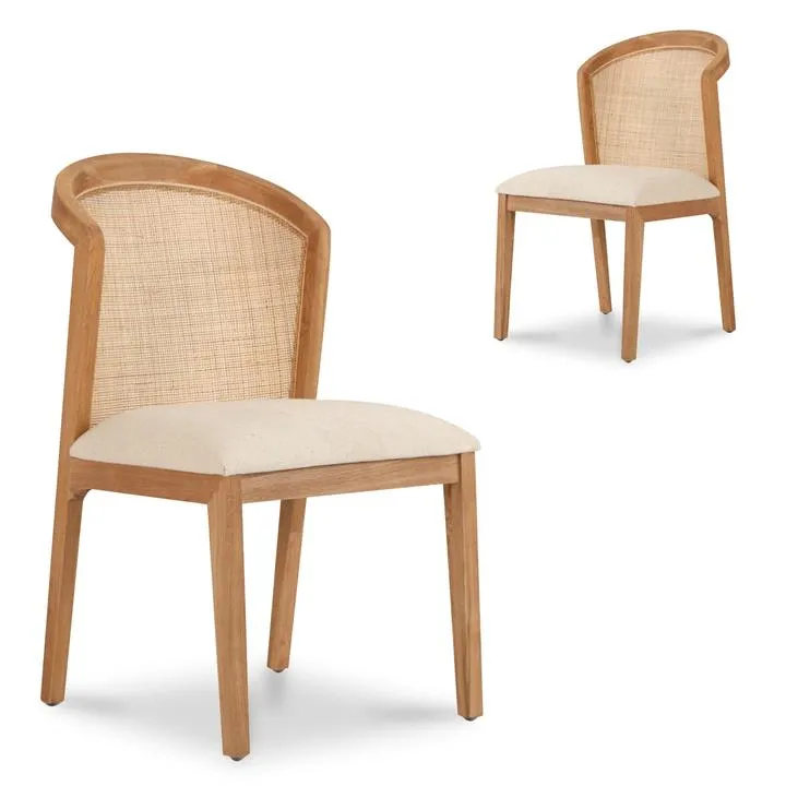 Set of 2 - Margie Fabric Dining Chair - Light Beige by Interior Secrets - AfterPay Available