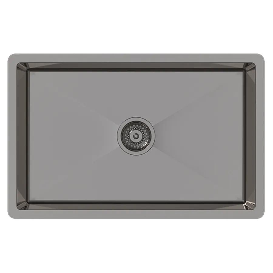 Buildmat Brushed Gunmetal Avisa 700x450 Large Single Bowl Sink