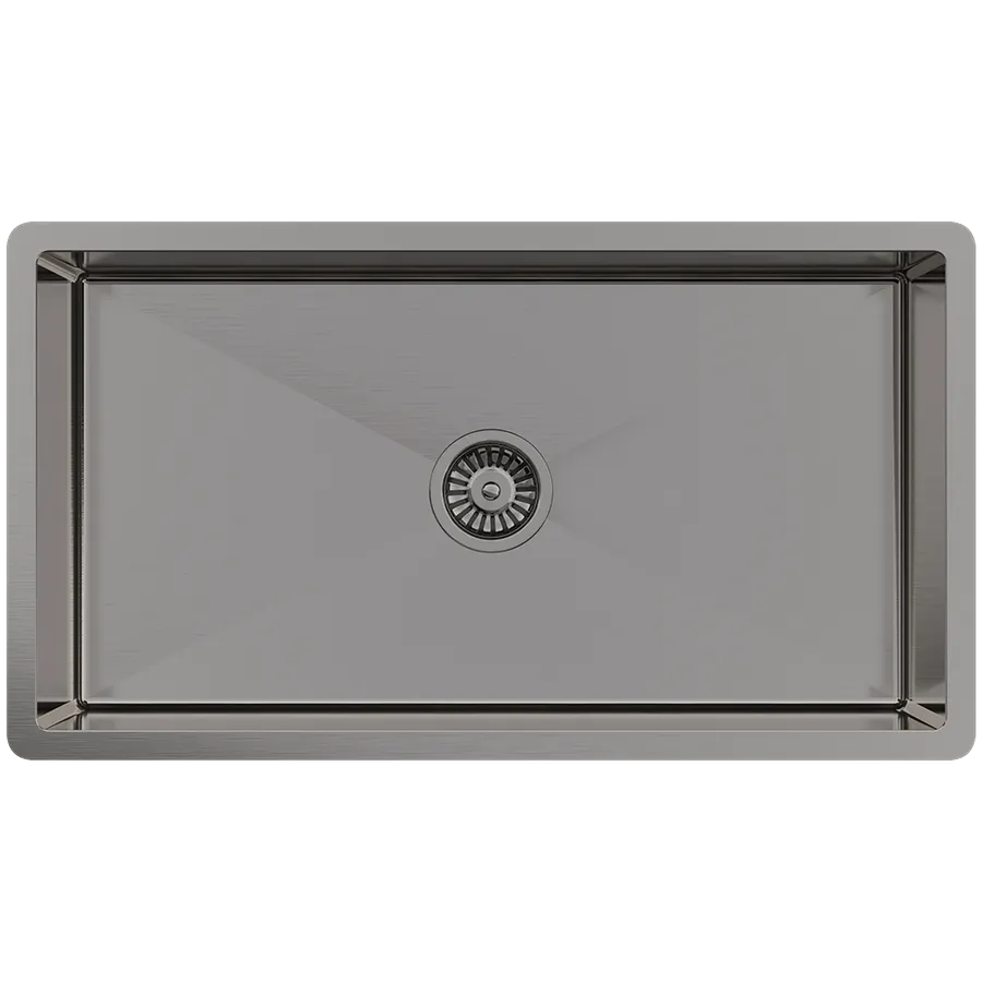 Buildmat Brushed Gunmetal Marissa 810x450 XLarge Single Bowl Sink Trough