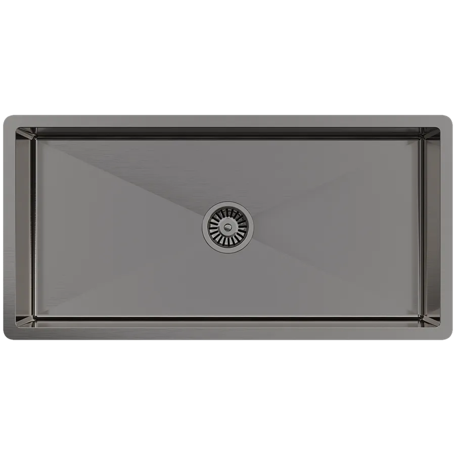 Buildmat Brushed Gunmetal Seville 900x450 XXLarge Single Bowl Sink