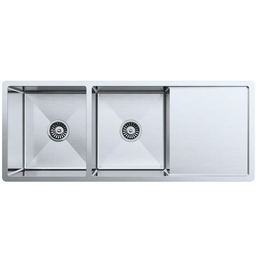 Buildmat Orlando 1125x450 Double Bowl with Drain Board Sink
