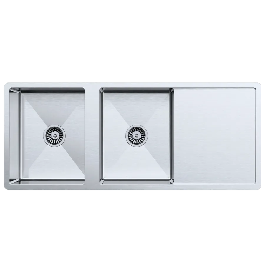 Buildmat Theo 1200x500 Double Bowl with Drain Board Sink