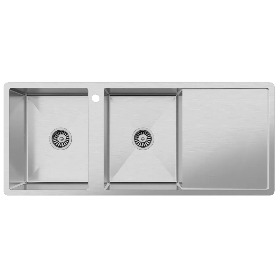 Buildmat Theo 1200x500 Double Bowl with Taphole Right Drain Board Sink