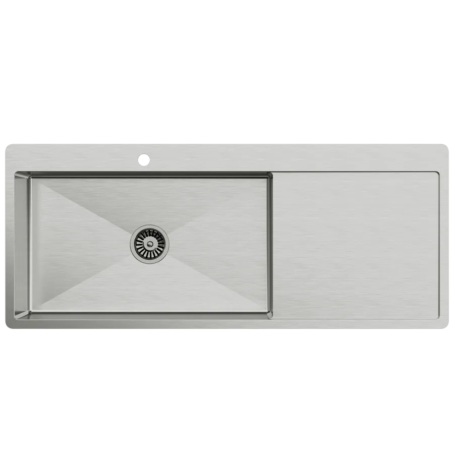 Buildmat Jayden  1200x500 Single Bowl Tap Landing with Right Drain Board Sink