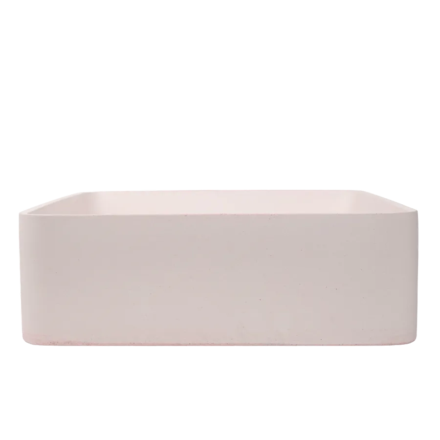 Buildmat Lana Champagne Pink Square Concrete Basin