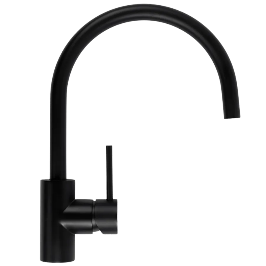Buildmat Ashanti Matte Black Gooseneck Mixer