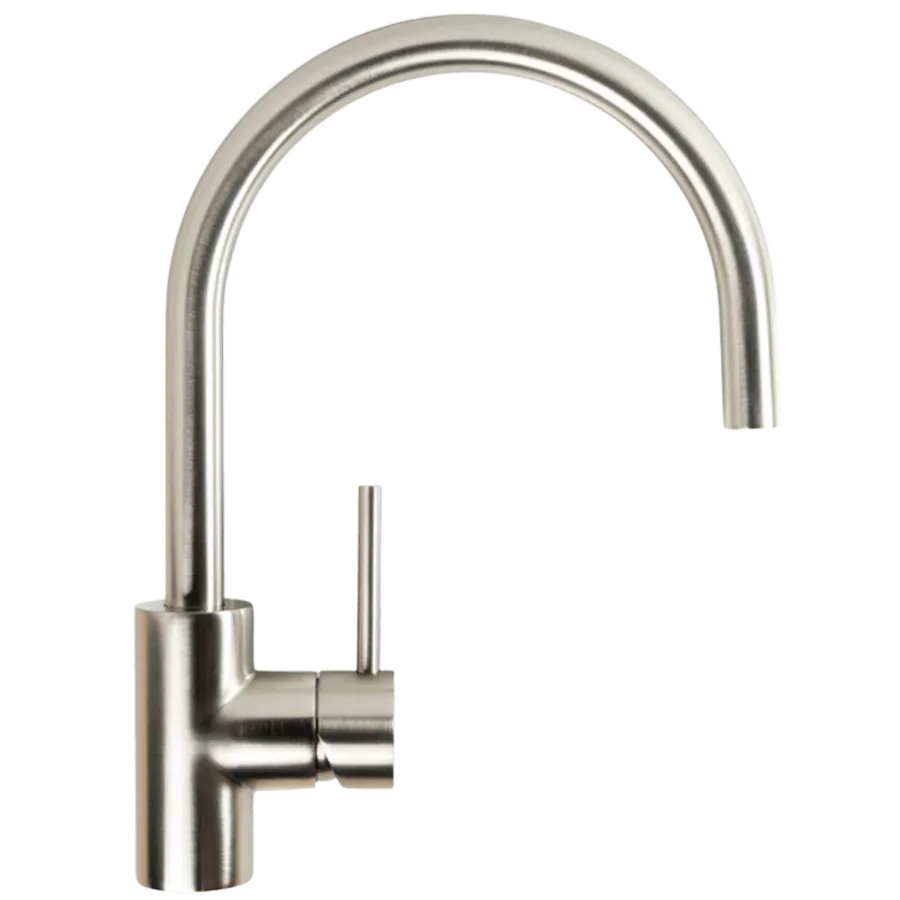 Buildmat Ashanti Brushed Nickel Gooseneck Mixer