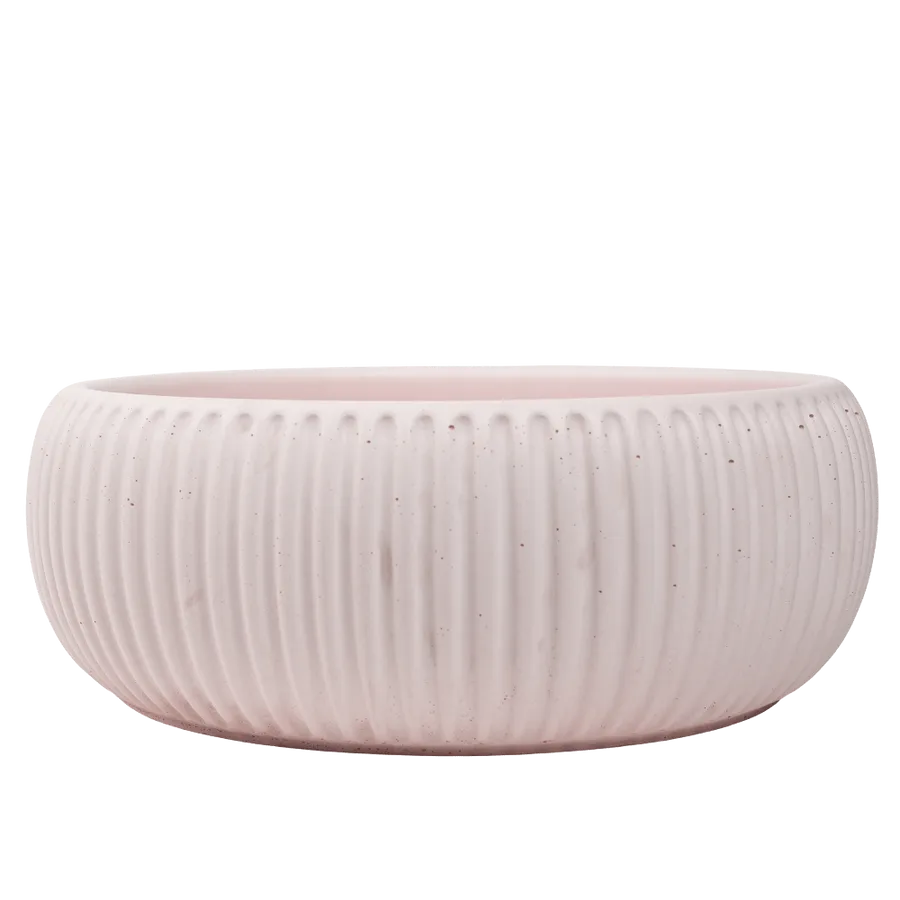 Buildmat Felda Champagne Pink Fluted Concrete Basin