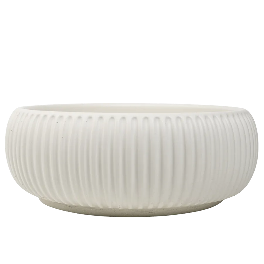 Buildmat Felda Sea Salt White Fluted Concrete Basin