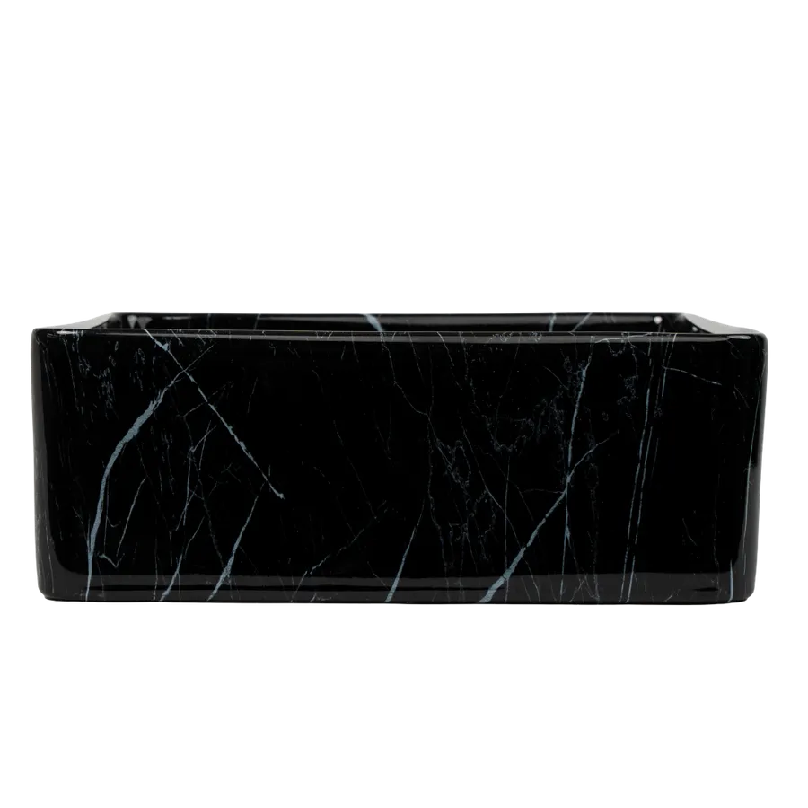 Buildmat Namid Nero Marquina Gloss Square Basin