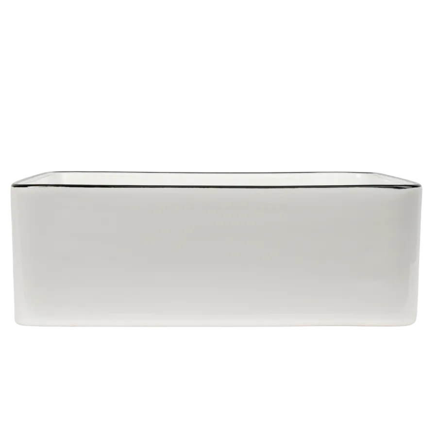 Buildmat  Celeste Gloss White with Black Rim Square Basin
