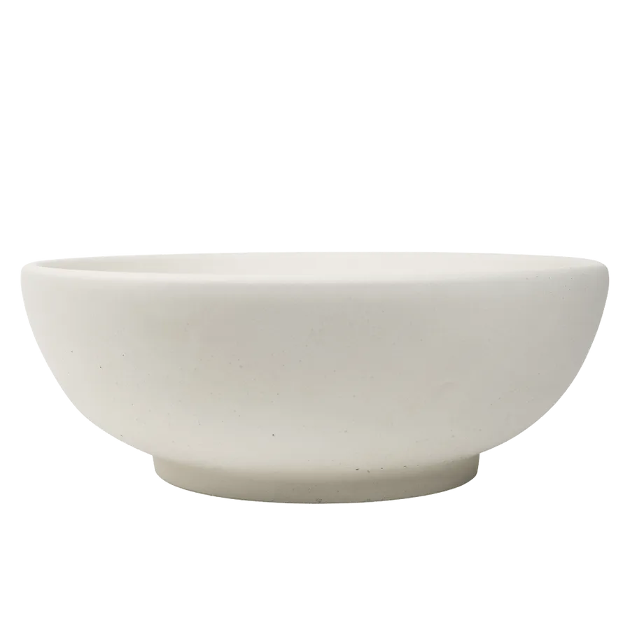 Buildmat Alden Sea Salt White Circle Concrete Basin