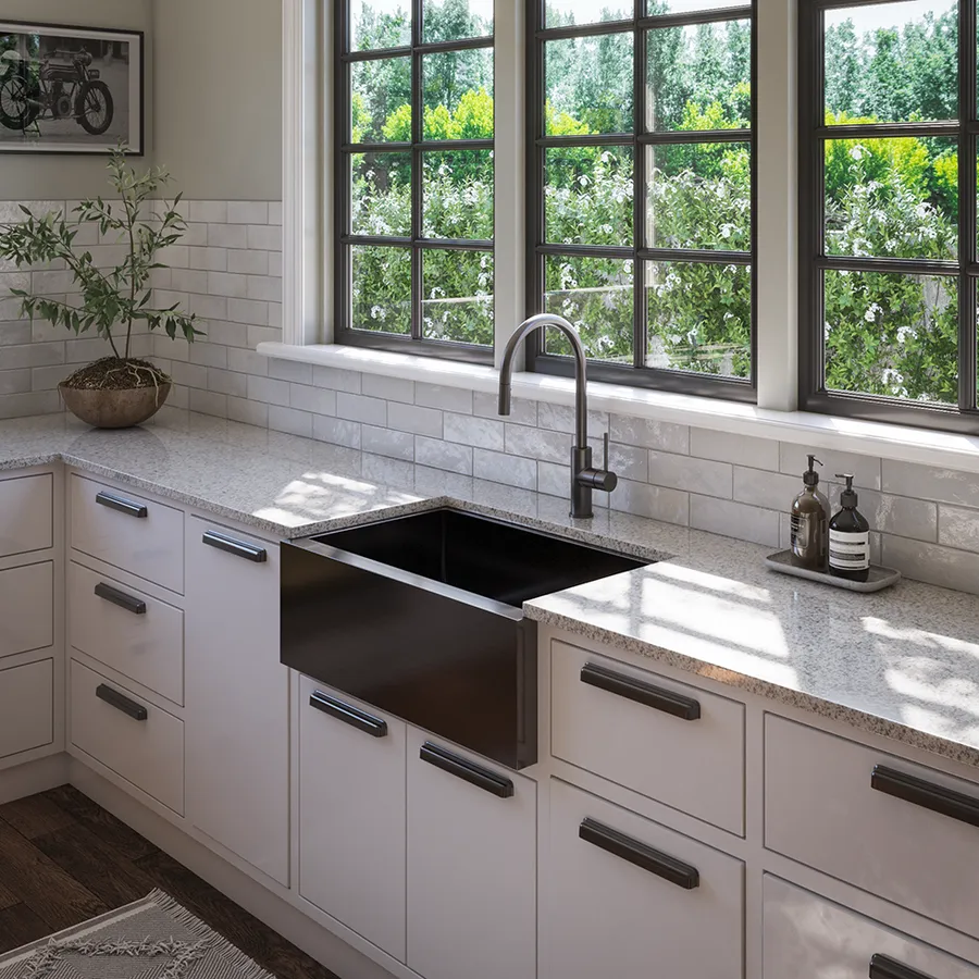 Buildmat Brushed Gunmetal Boden Belfast Farmhouse Sink