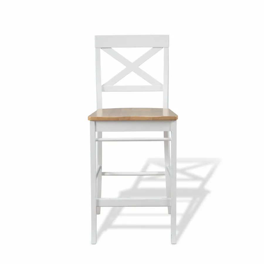 Hamptons Bar Stool - White/Natural