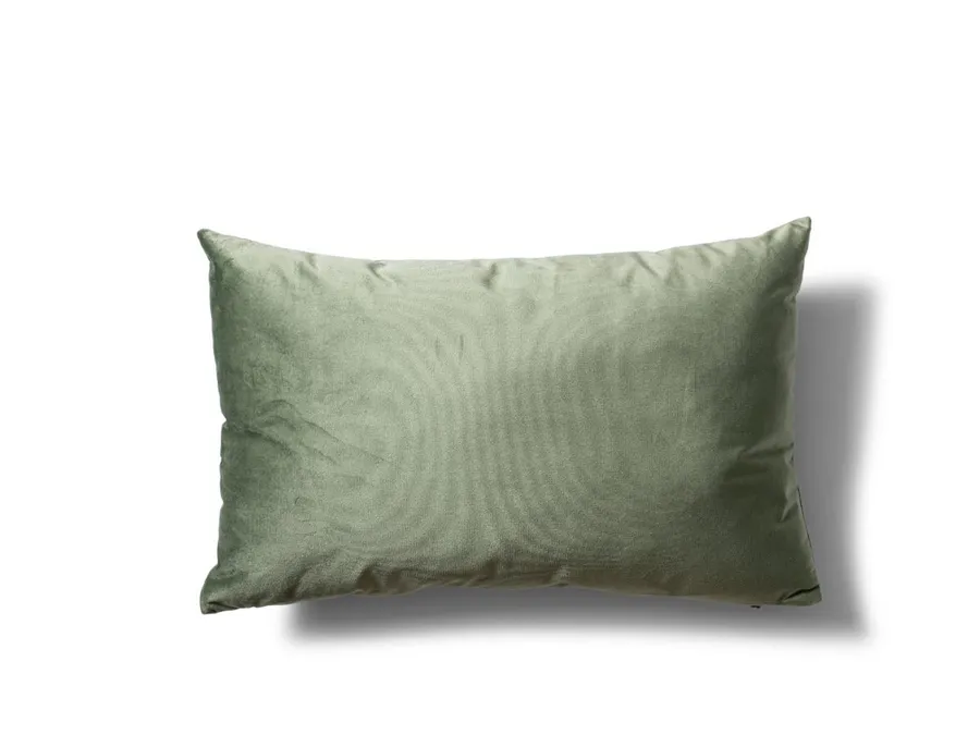 Velvet Small Lumbar Cushion - Sage Green