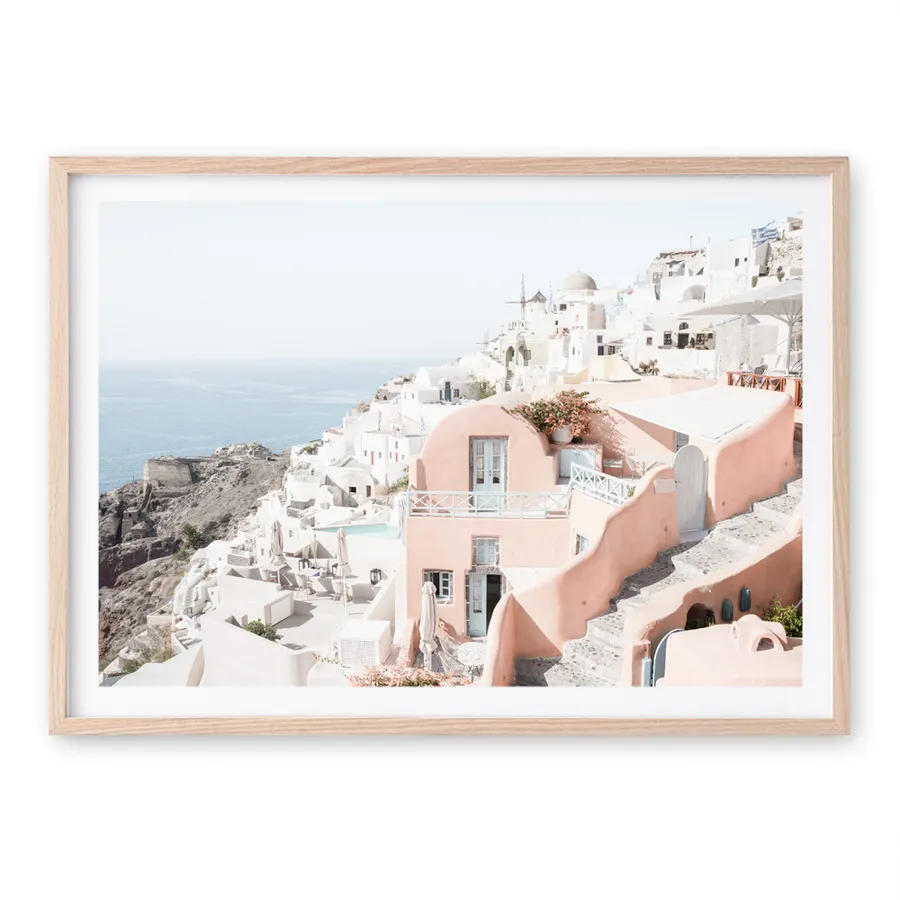 Santorini Pink House I Photo Art Print