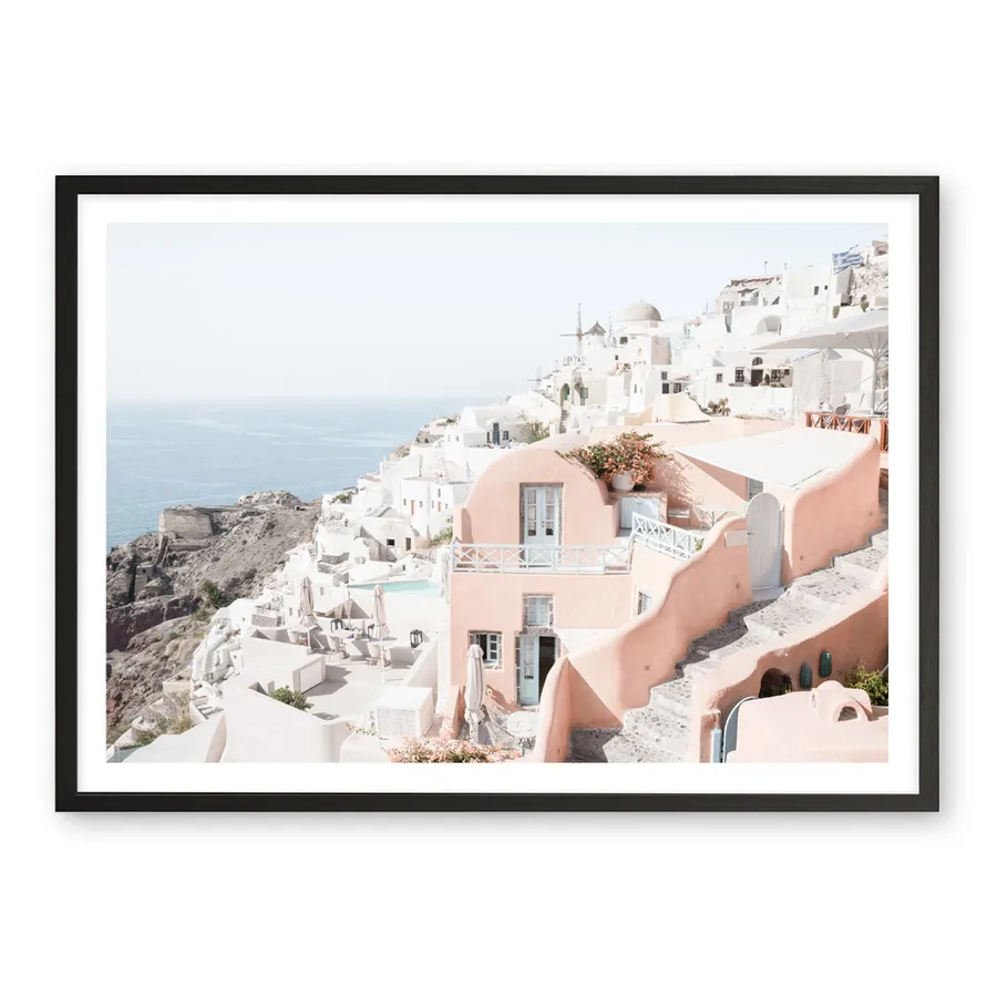 Santorini Pink House I Photo Art Print