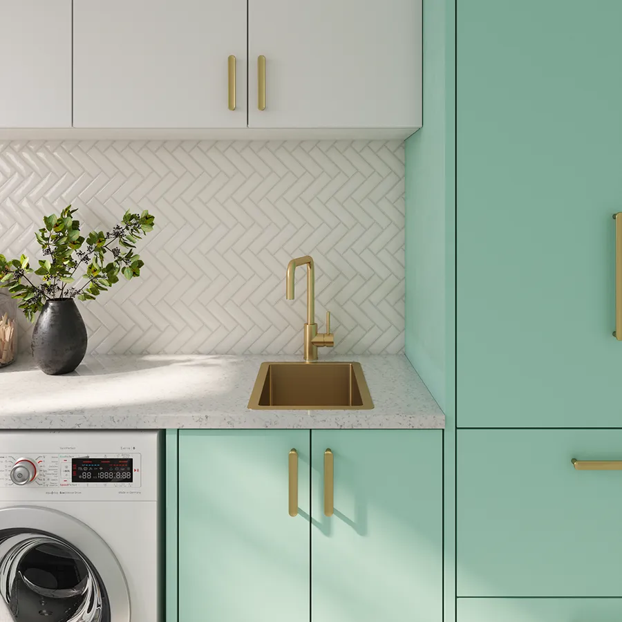 Buildmat Brushed Brass Gold Jeeves 300x450 Single Bowl Butler Sink