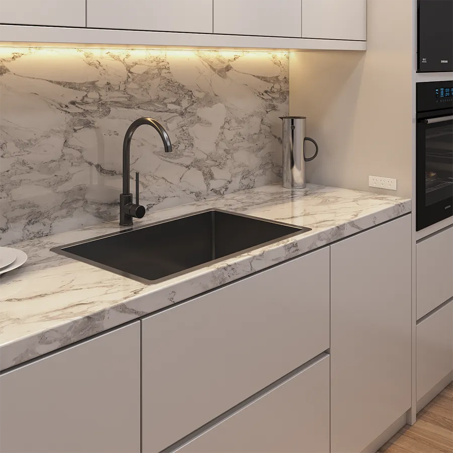 Buildmat Brushed Gunmetal Avisa 700x450 Large Single Bowl Sink