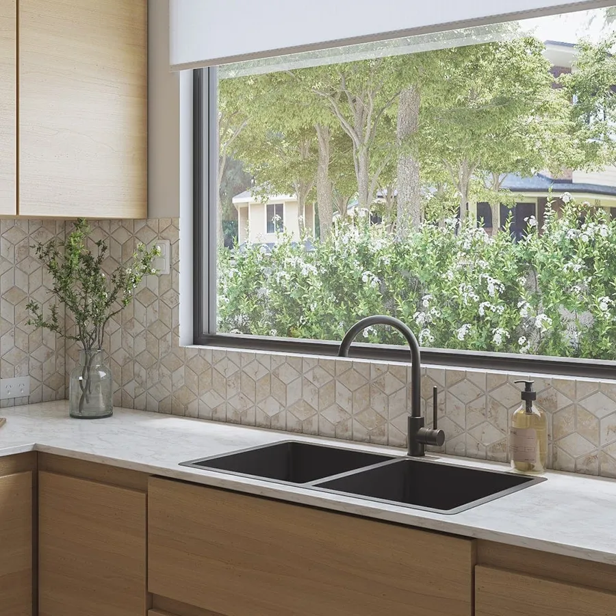 Buildmat Brushed Gunmetal Madison 775x450 Double Bowl Sink