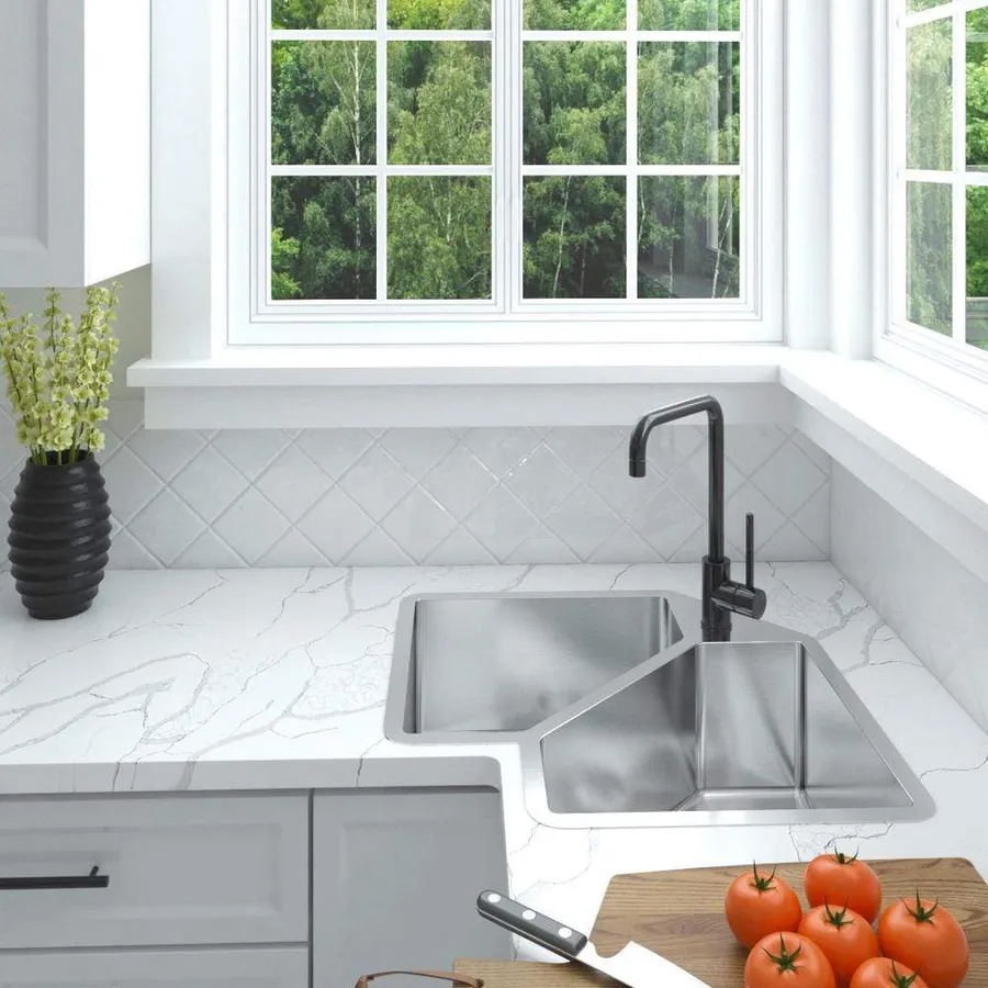Buildmat Ella Corner Double Bowl Sink