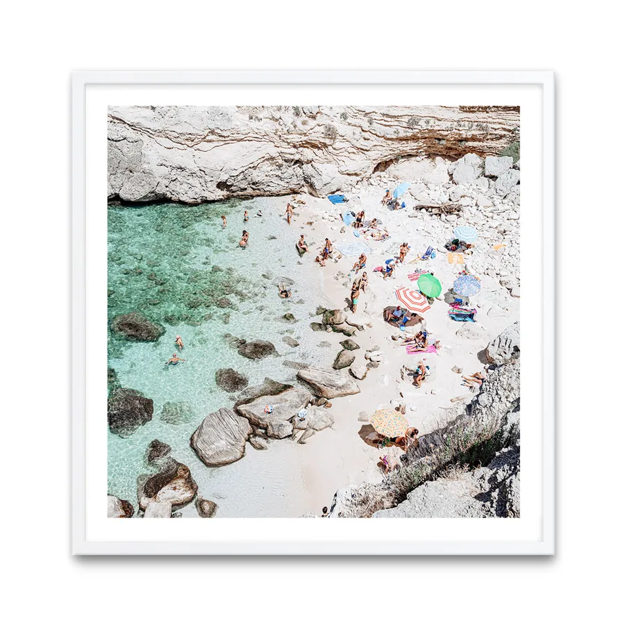 Salento Beach Day Swims II (Square) Photo Art Print