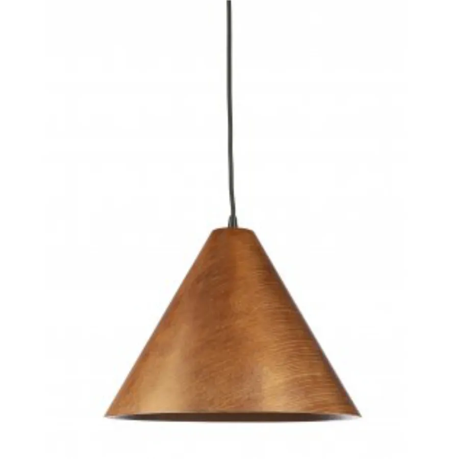 Walnut Nora Living Kone Pendant Light (E27) Medium