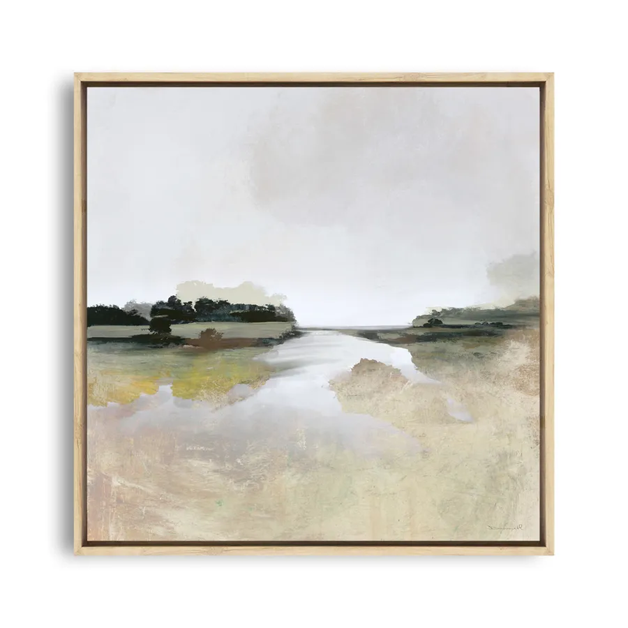 Gold Lake View (Square) Canvas Print