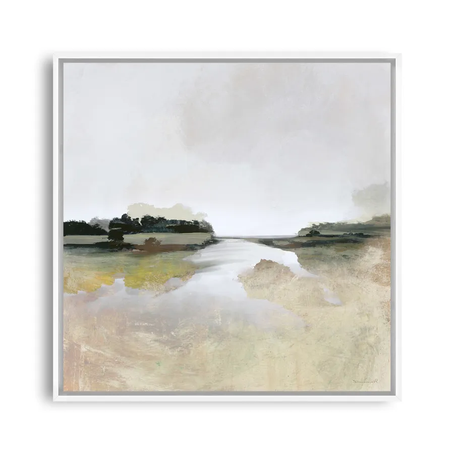 Gold Lake View (Square) Canvas Print