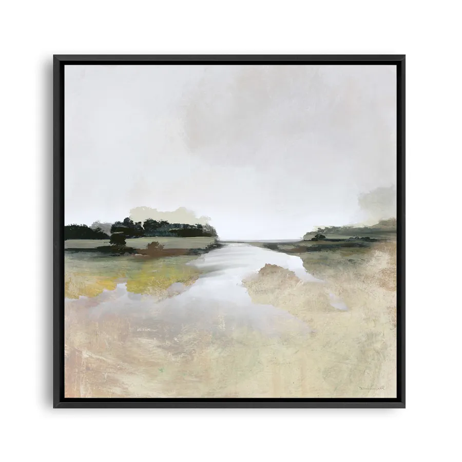 Gold Lake View (Square) Canvas Print