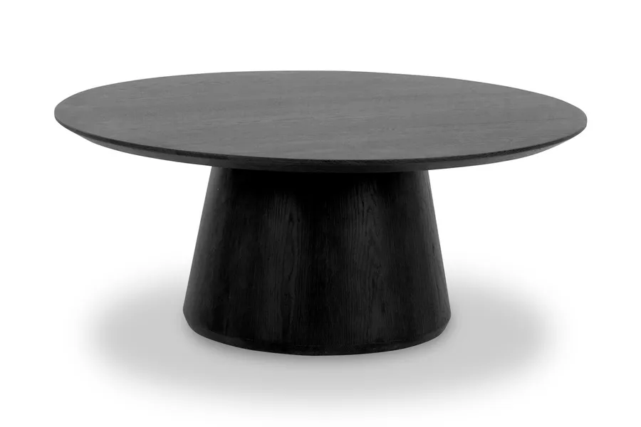 Graze Mushroom High Oak Coffee Table, Black Solid Oak Timber, by Lounge Lovers