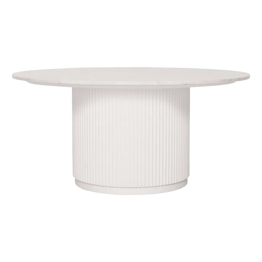 Fonda Round Coffee Table 84cm in Carrara Marble/White