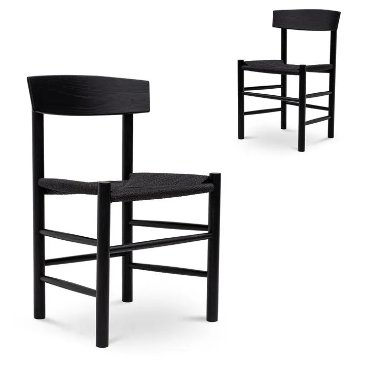 Set of 2 - Erika Rattan Dining Chair - Full Black by Interior Secrets - AfterPay Available