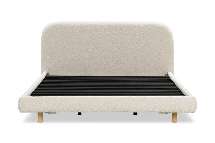 Arlo King Bed Frame, White, by Lounge Lovers