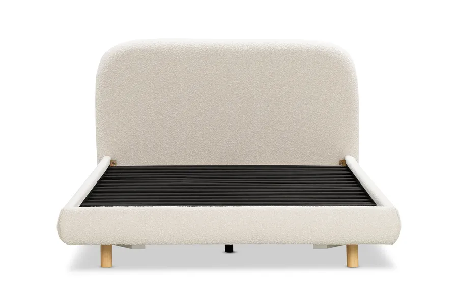Arlo Queen Bed Frame, White, by Lounge Lovers