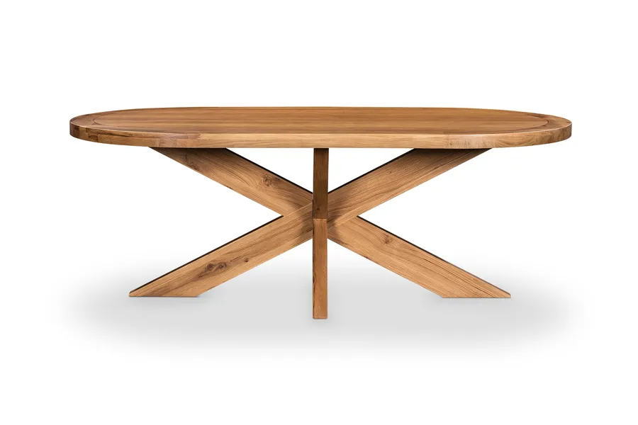 Galaxy Oval Modern Dining Table, Solid Oak, by Lounge Lovers