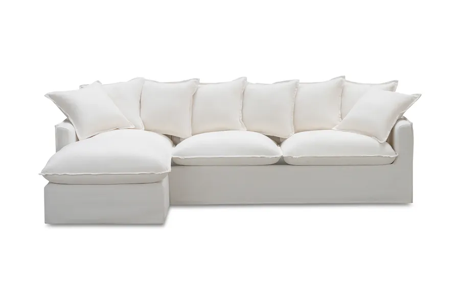 Venice Coastal Left-Hand Chaise Sofa, White, by Lounge Lovers