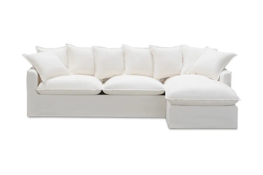 Venice Coastal Right-Hand Chaise Sofa, White, by Lounge Lovers