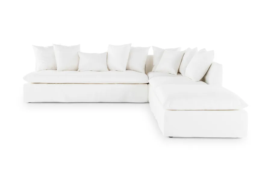 Santa Monica Coastal Corner Sofa, White, by Lounge Lovers