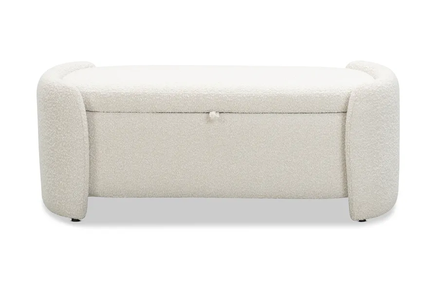 Juliet Storage Modern Ottoman, White, by Lounge Lovers