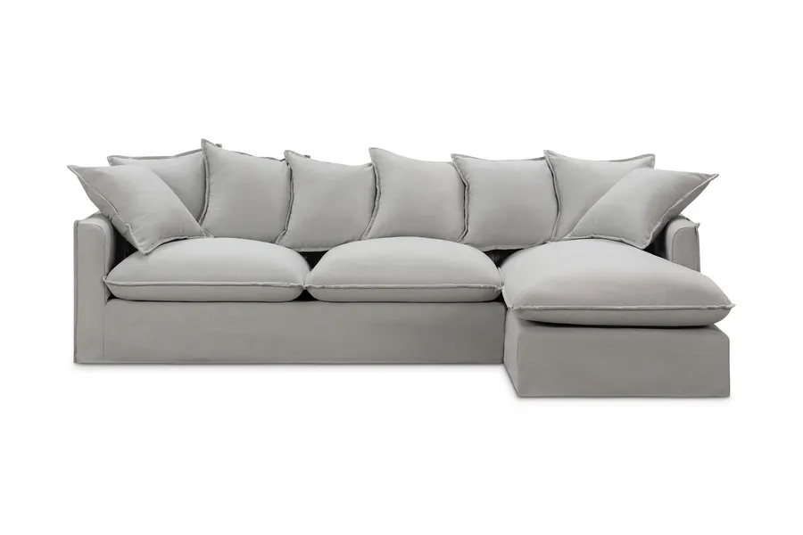 Venice Coastal Right-Hand Chaise Sofa, Grey, by Lounge Lovers