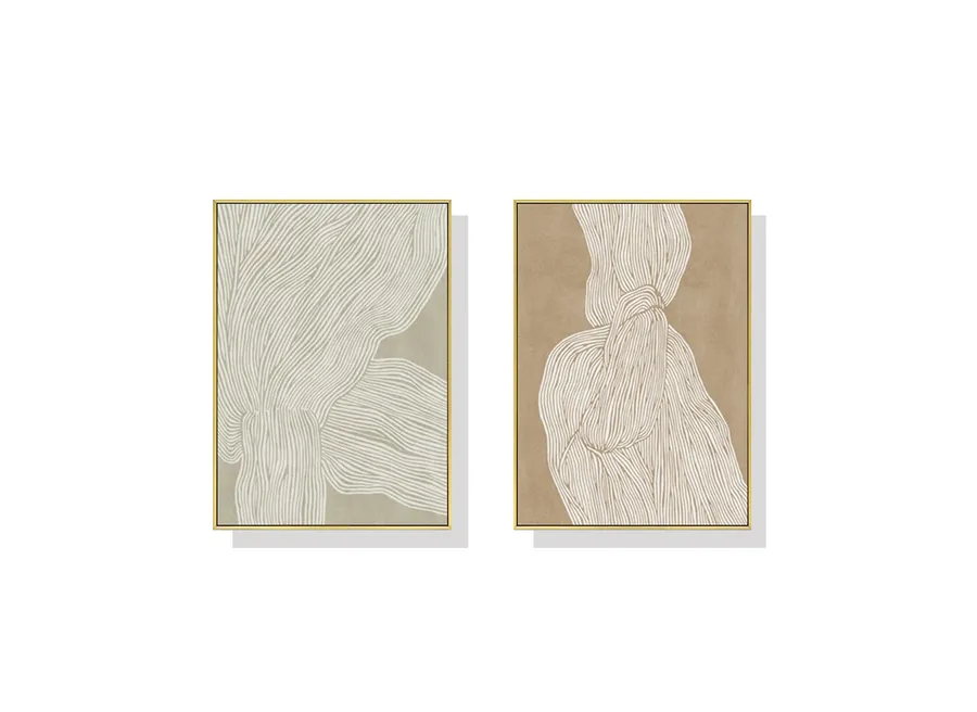 Set of 2 Abstract Line Wall Art Canvas 3 sizes available 60cm x 40cm