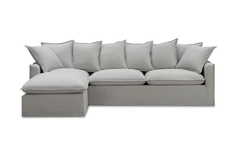 Venice Coastal Left-Hand Corner Sofa Bed, Grey, by Lounge Lovers
