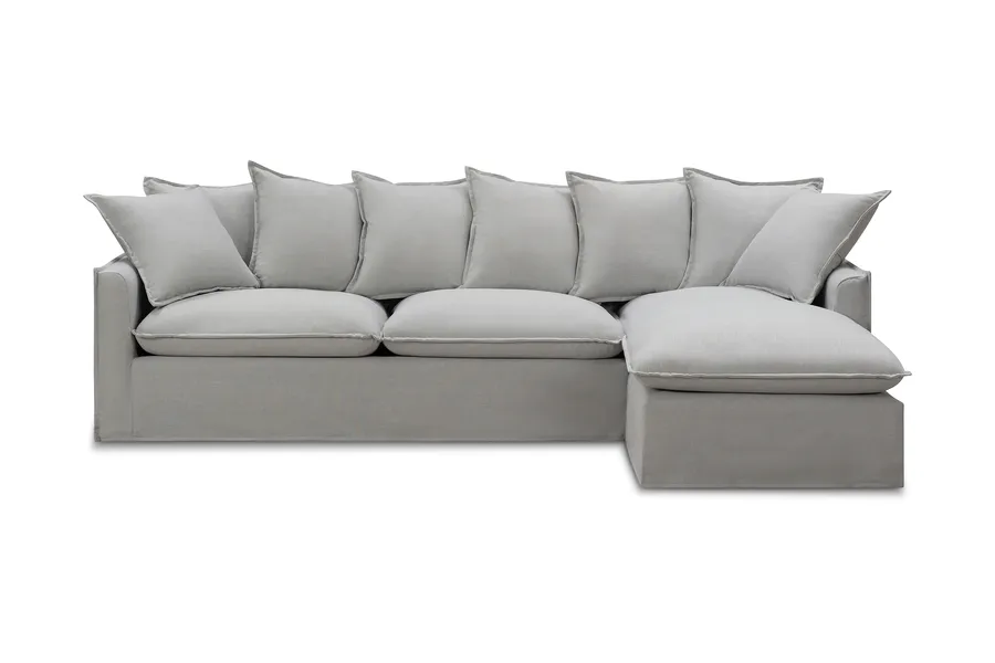 Venice Coastal Right-Hand Corner Sofa Bed, Grey, by Lounge Lovers