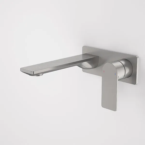Caroma Urbane II 180mm Lead Free Wall Basin/Bath Mixer Rectangle Gunmetal