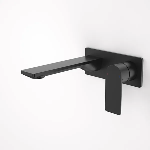 Caroma Urbane II 180mm Lead Free Wall Basin/Bath Mixer Rectangle Matte Black
