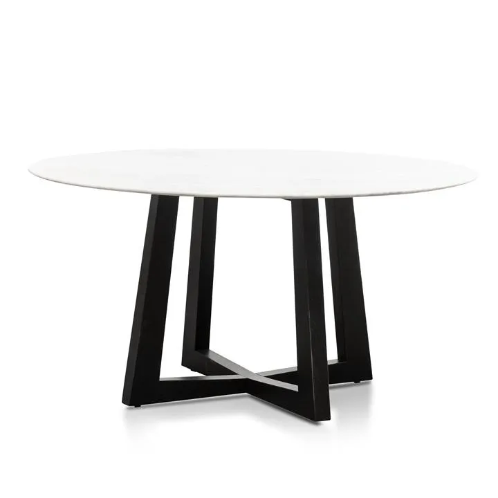 Zodiac 1.5m Round Marble Dining Table - Black by Interior Secrets - AfterPay Available
