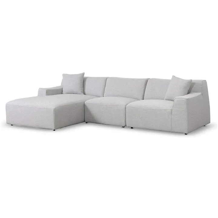 Marlin 3 Seater Left Chaise Fabric Sofa - Passive Grey by Interior Secrets - AfterPay Available