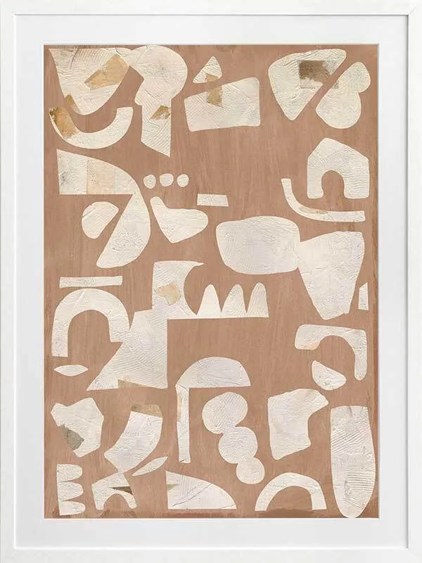 Embracing Asymmetry Neutral II Framed Art Print