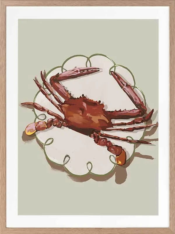 Crustacean Beige Framed Art Print